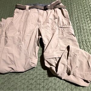 Columbia men’s khaki convertible pants shorts utility size 36/32 outdoors hiking